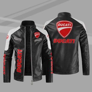 [European Size Thin] Ducati Locomotive Leather 2022 Cross-border European and American Large Size Men's PU Leather Plus