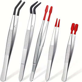 厂家直供高档不锈钢浸塑镊子假睫毛辅助嫁接夹硬币夹邮票夹工具