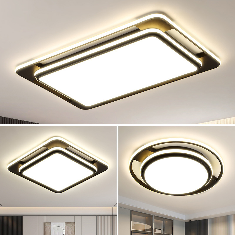 Habitación moderna Dormitorio arte hogareño lámpara de techo lámpara de faro vestíbulo ultra delgada atmósfera lámpara de techo hierro simple sala de estar