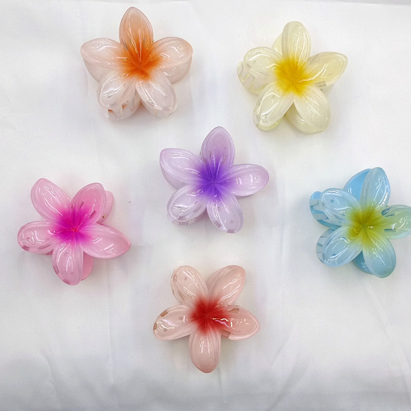 Japanese Style Flower Plastic Stoving Varnish Hair Claws 1 Piece display picture 2