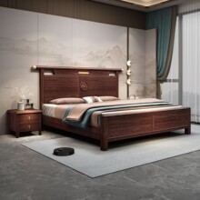 ����ʽ�ڽ�ľʵľ1.8m˫�˻鴲��������1.5m���˴���ѹ���䴢�ﴲ