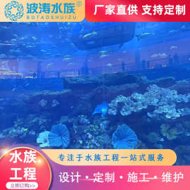 大型亚克力鱼缸高透明观赏鱼缸工程建设定制方形鱼缸玻璃鱼缸厂家