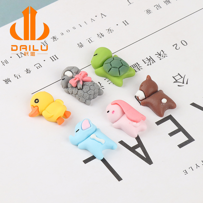Lying sheep sheep Little Turtle little yellow duck diy cartoon car decoration mobile phone shell resin jewelry accessories