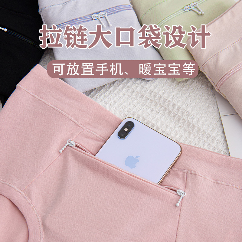 Large Pocket Zipper with Pocket Anti-theft Pants Women's Pure Cotton Briefs with Pocket Travel Money Anti-thief Shorts