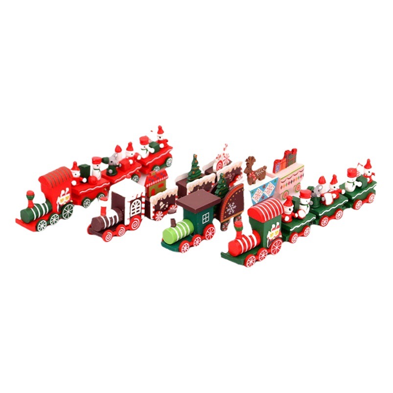 Decoraciones de Navidad tren de madera decoración de la ventana regalo de Navidad regalo