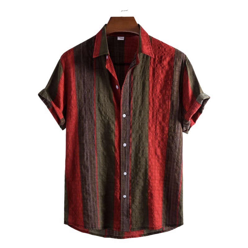 2021 Camisa de hombre de comercio exterior de Amazon manga corta solapa de hombre camisa impresa camisa hawaiana de hombre forro de flores