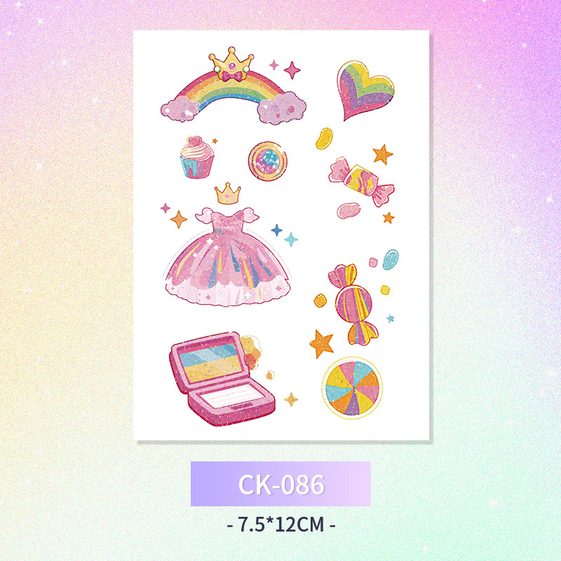 Glitter mariposa cara pegatinas tatuaje pegatinas hadas lavable impermeable de larga duración lindo unicornio ciervo Luna Estrella Planeta