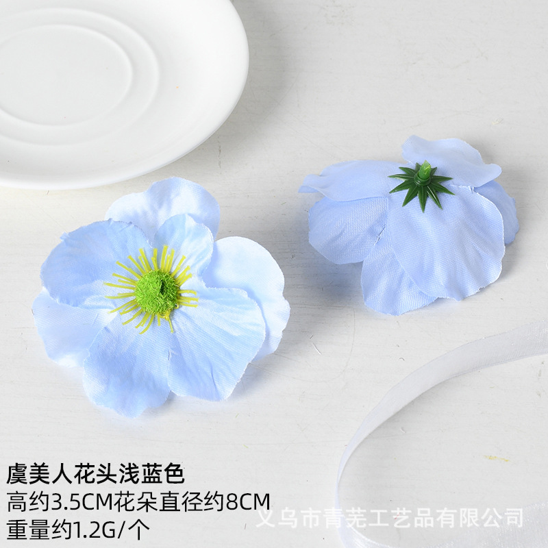 Simulación de flores azules DIY accesorios de cabeza de flores material de boda flor de flor flor flor de flor flor flor de pecho de flor de cabeza pared en el viento