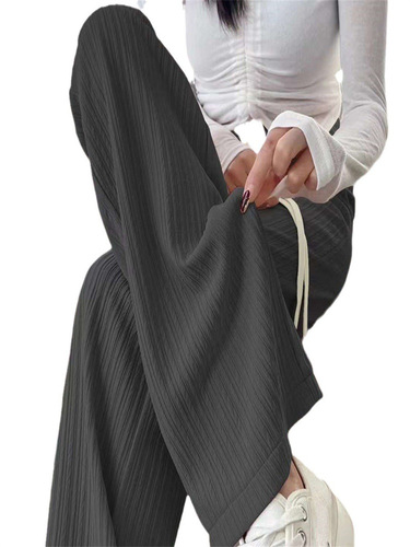 Summer Seven-Color Cloud Pattern Women's High-Waisted Slimming Narrow Straight Ice Silk Wide Leg Pants Casual Floor-Length Pants