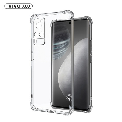 適用vivo X60透明精孔手機殼S9四角氣囊防摔保護套X30透明tpu外殼