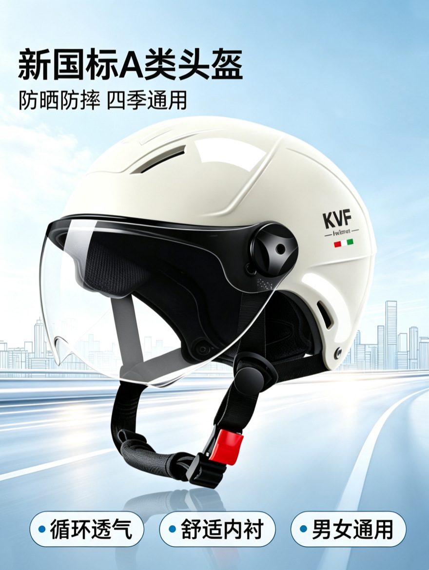 3C certified electric motorcycle helmet for men and women, summer half helmet, suitable for all seasons, electric scooter safety helmet