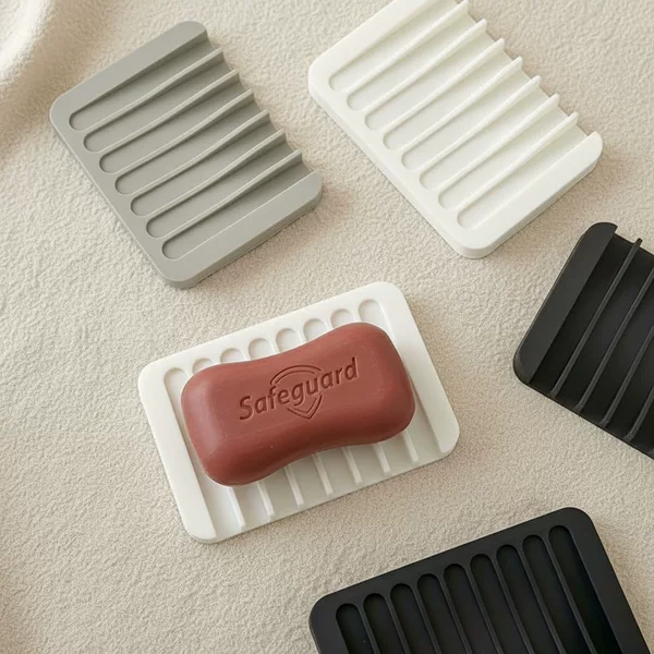Silicone Soap Dish Drain Pad, Non-Slip, Mildew-Proof, Quick-Drying, Food-Grade Silicone Anti-Water Accumulation and Anti-Foaming Silicone Soap Rack