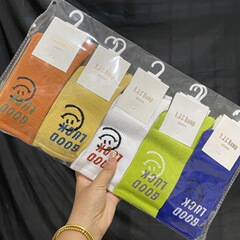 Stock Wholesale Autumn/Winter Men's and Women's Tall Cute Cartoon Student College Style Sports Stacked Socks Rainbow Cotton Socks