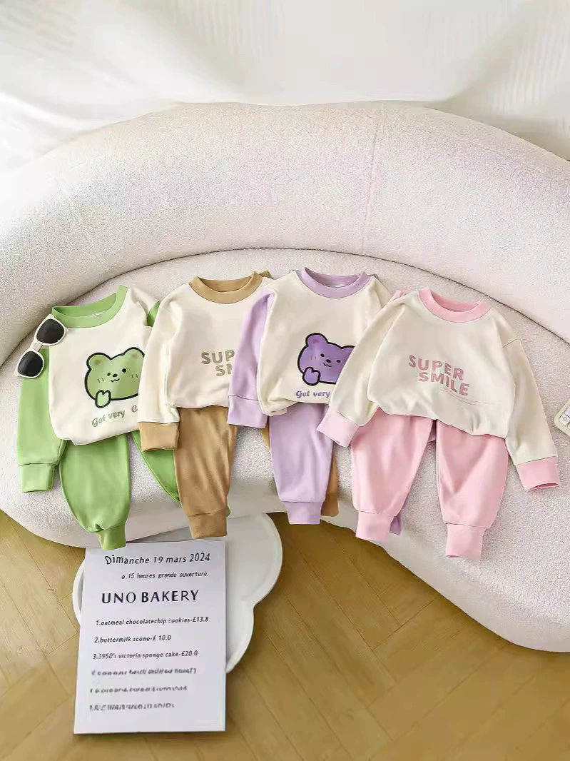 Children's demi-season double-sided set for men and women, thermal underwear, pijama