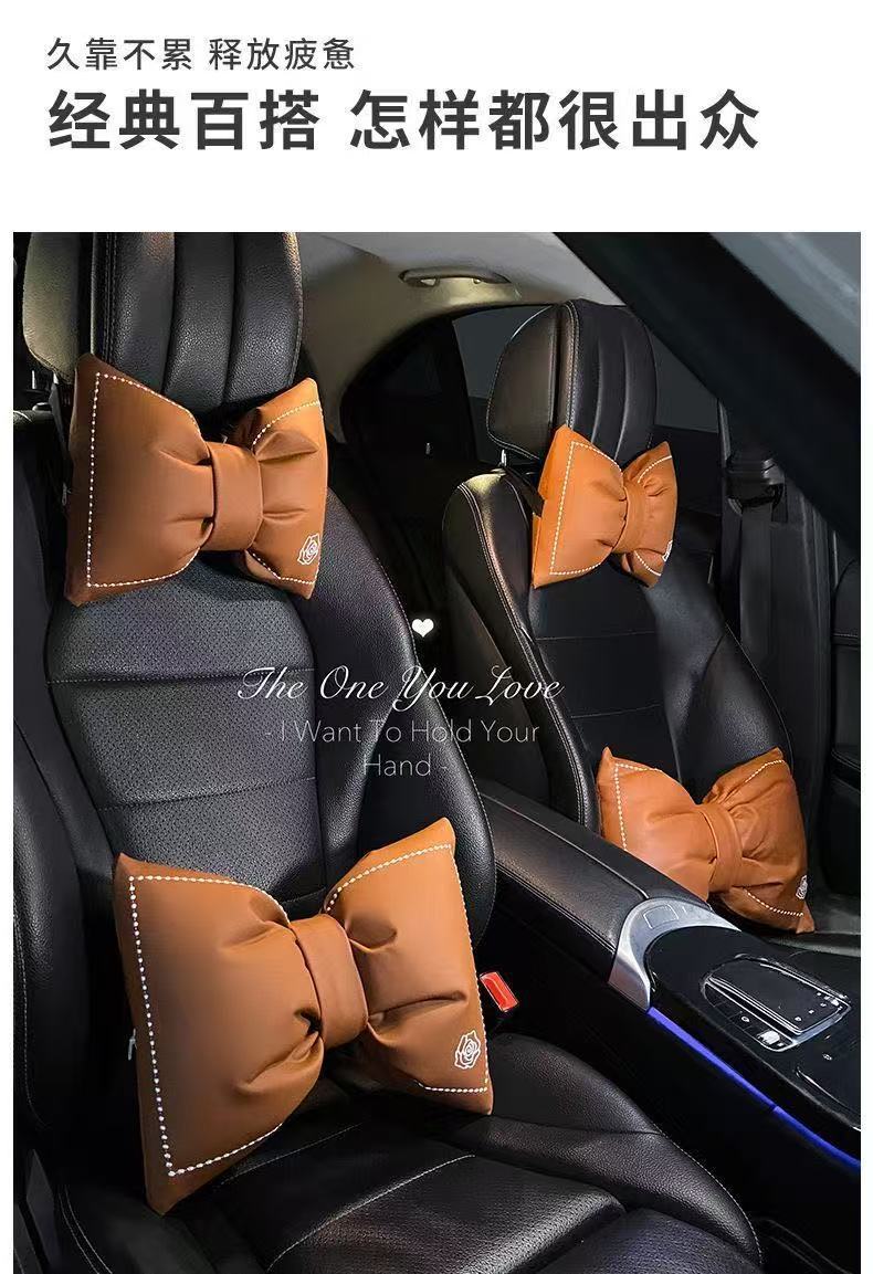 Car Seat Cushion, All-Season Use, Chanel-Style Goddess Design, Popular Camellia Flower Breathable Car Lumbar Support Cushion