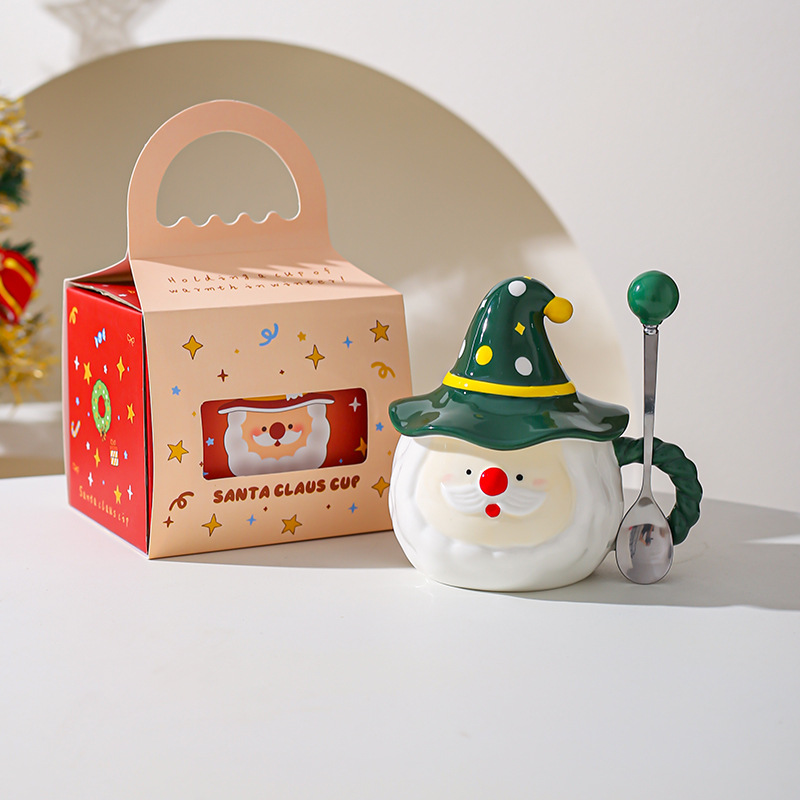 Santa Claus en forma de tazas de cerámica tazas de agua tazas de regalo de Navidad para amigos chicas tazas de café