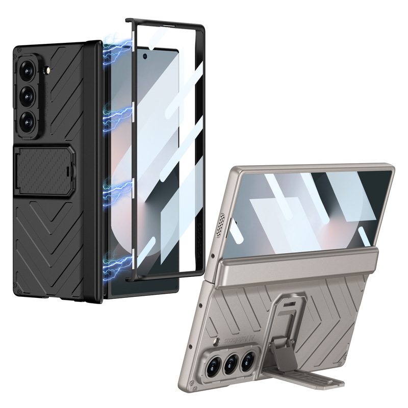 Suitable for Samsung Fold 40% off Stackable Mobile Phone Case, Magnetic All-Inclusive Case, Creative Armor Bracket Case and Film Integrated Hard Case