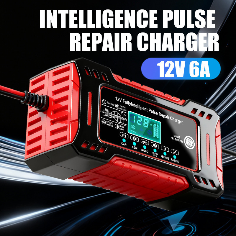 跨境12V6A充电器 汽车电瓶充电器 摩托车电瓶充电器 电瓶充电器