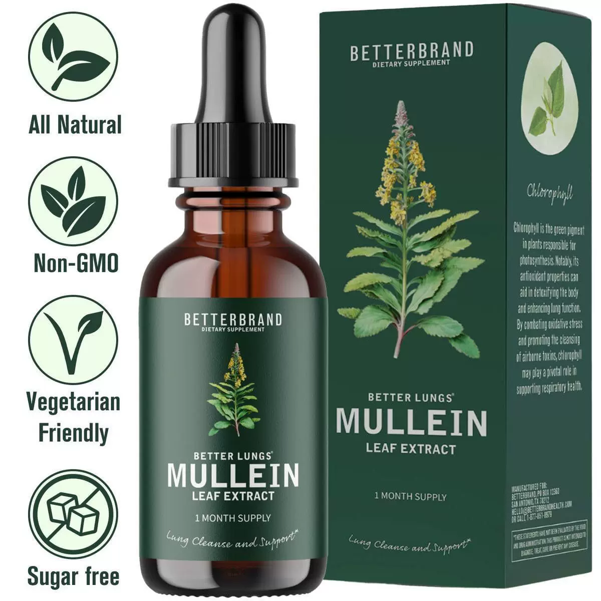 亚马逊跨境热销品毛蕊花叶滴剂Mullein Leaf Extract Drops可OEM