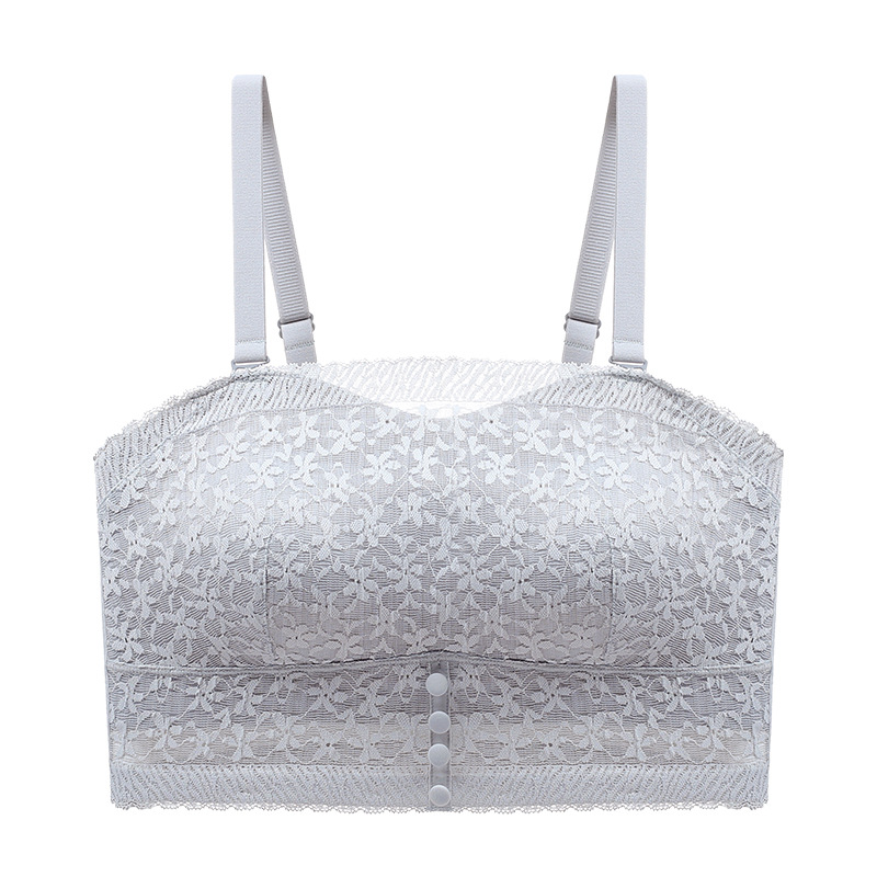 encaje francés sin cinturón de hombro ropa interior damas para limpiar el pecho anti-luz sujetador de hombro delgado en forma invisible