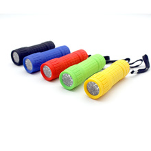 迷你便携强光手电筒9LED流明COB灯珠塑料小手电礼品可印字展示盒