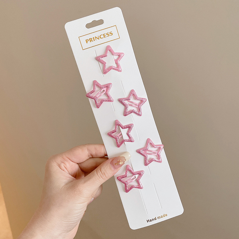 Lindo pentagrama estrella horquilla femenina lado Bangs BB clip horquilla para niños dopamina accesorios para el cabello pequeño clip tocado