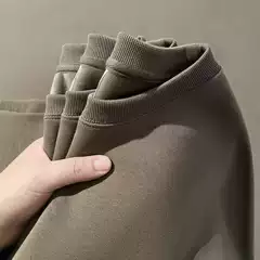 Heavyweight Solid Color Hoodie Men Autumn Winter Fleece Lined Couple Long Sleeve Base Layer Oversize Top Comfortable