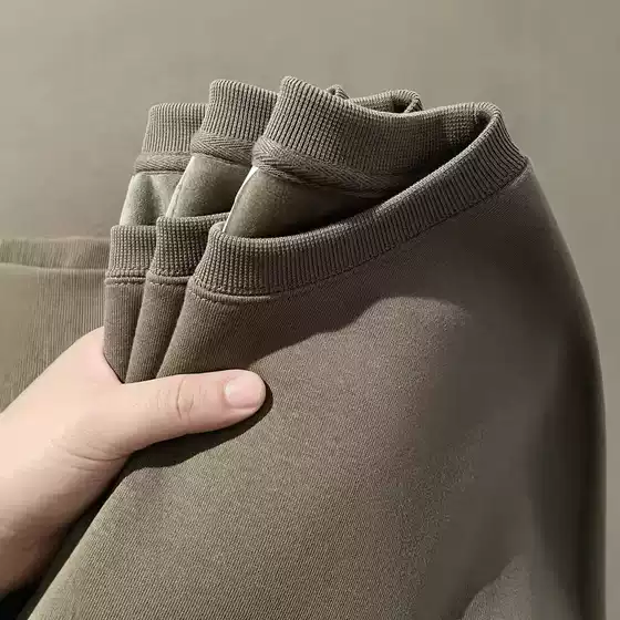 Heavyweight Solid Color Hoodie Men Autumn Winter Fleece Lined Couple Long Sleeve Base Layer Oversize Top Comfortable