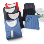 新款圆领AB面保暖套装男士恒温秋衣秋裤加绒加厚保暖内衣套装批发