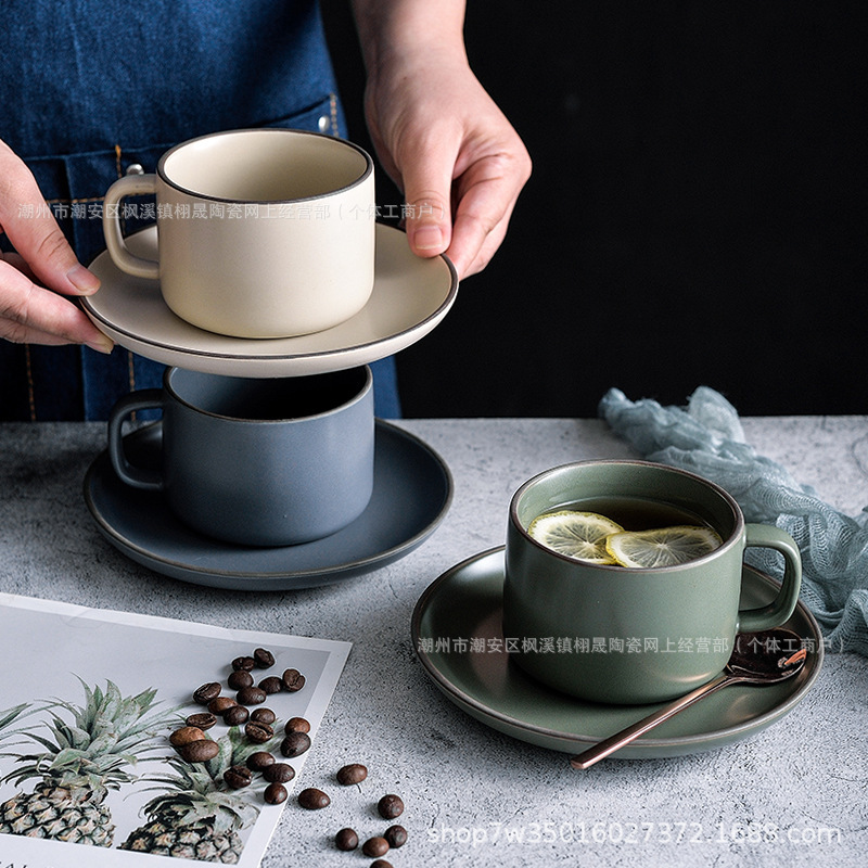 Nordic Vintage Coffee Cup Saucer suit Hotel Flower Tea Cup