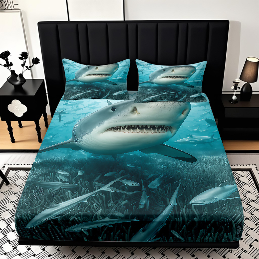 TEMU / JIT Mattress Kits de animales submarinos impresión digital HD ropa de cama