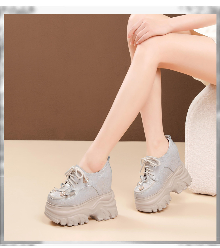 Giày nữ đế xuồng platform nơ bướm cổ điển, dây buộc, mũi sâu, gót 14 cm — màu đen chi tiết 7