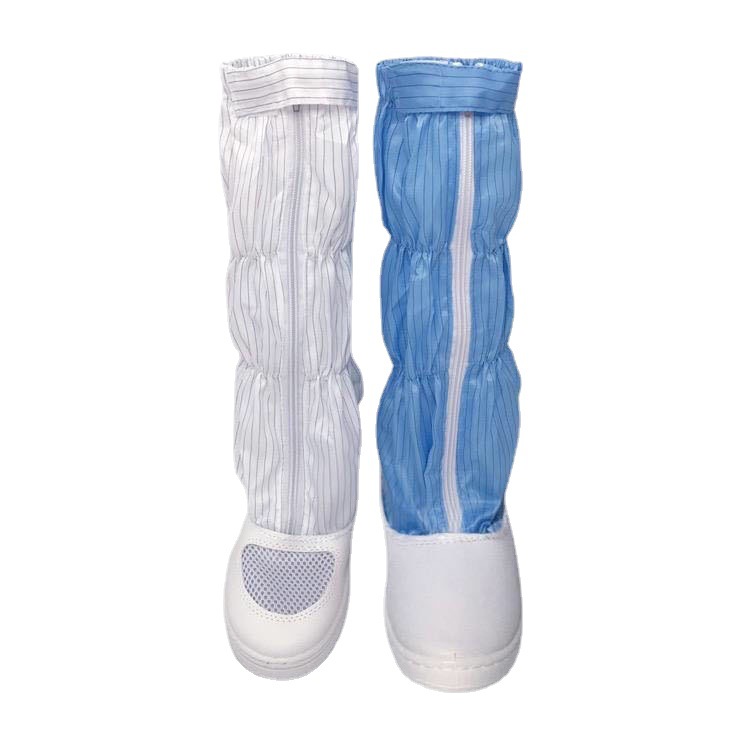 防静电网面高筒鞋软底长筒靴室内无尘鞋洁净鞋连体服鞋子网面鞋