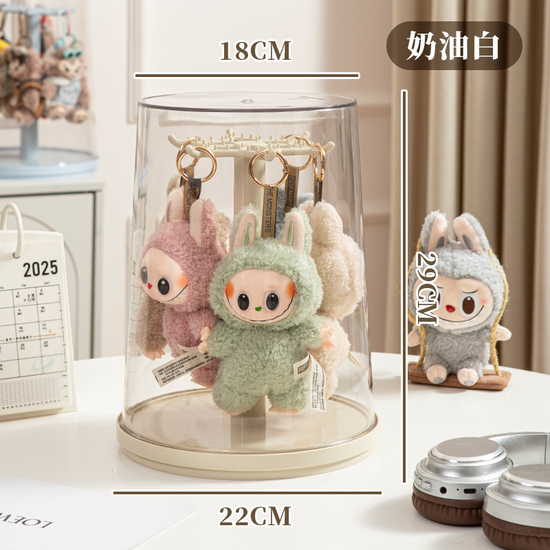 Labubu 収納ディスプレイラック Bubble Mart 収納透明回転ラブブぬいぐるみフィギュア収納ボックス|undefined