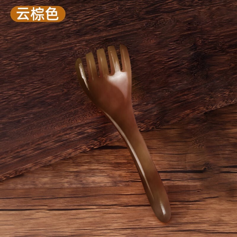 五爪頭部マッサージ経絡櫛養生頭治療道具天然檀木頭皮鹿角掻通神器|undefined