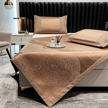 1.8m床凉席套件便携易折叠透气网格底家用冰藤席1.5m软席三件套