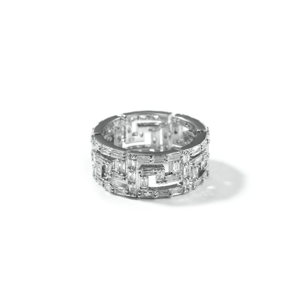 Retro Square Zircon Ring For Men Creative Hollow Copper Hip Hop_voghion.com