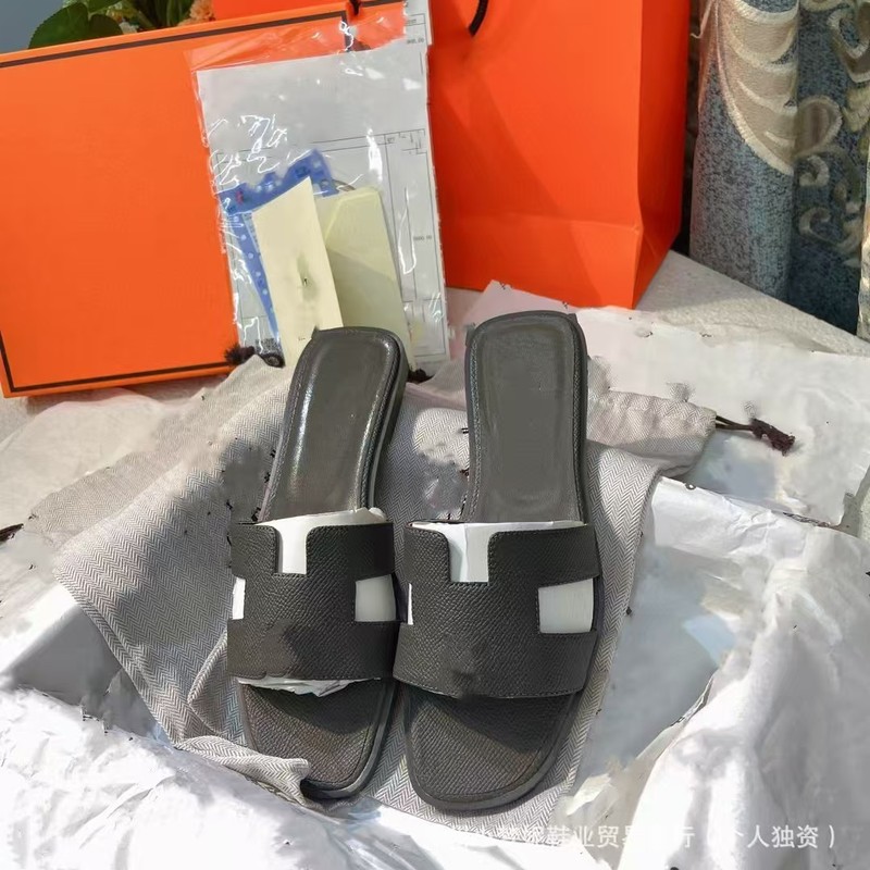 外贸2025新款一字拖外穿H家大码平底拖鞋女休闲百搭经典凉鞋ins潮|undefined