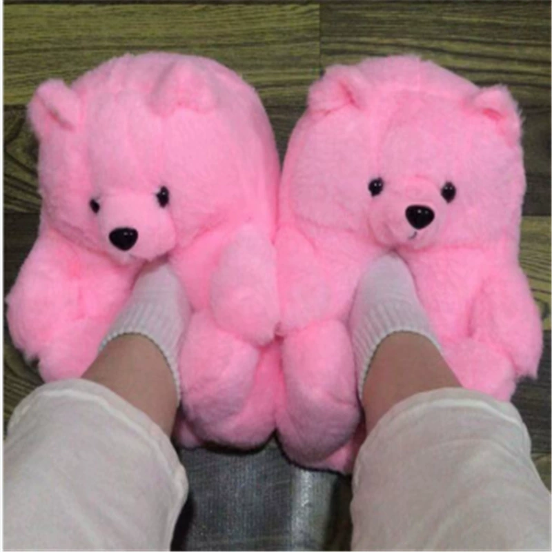 Cross -border Teddy Bear Slippers Teddy Bear Slipper Floor House Plush Deep Cotton Warm Shoes