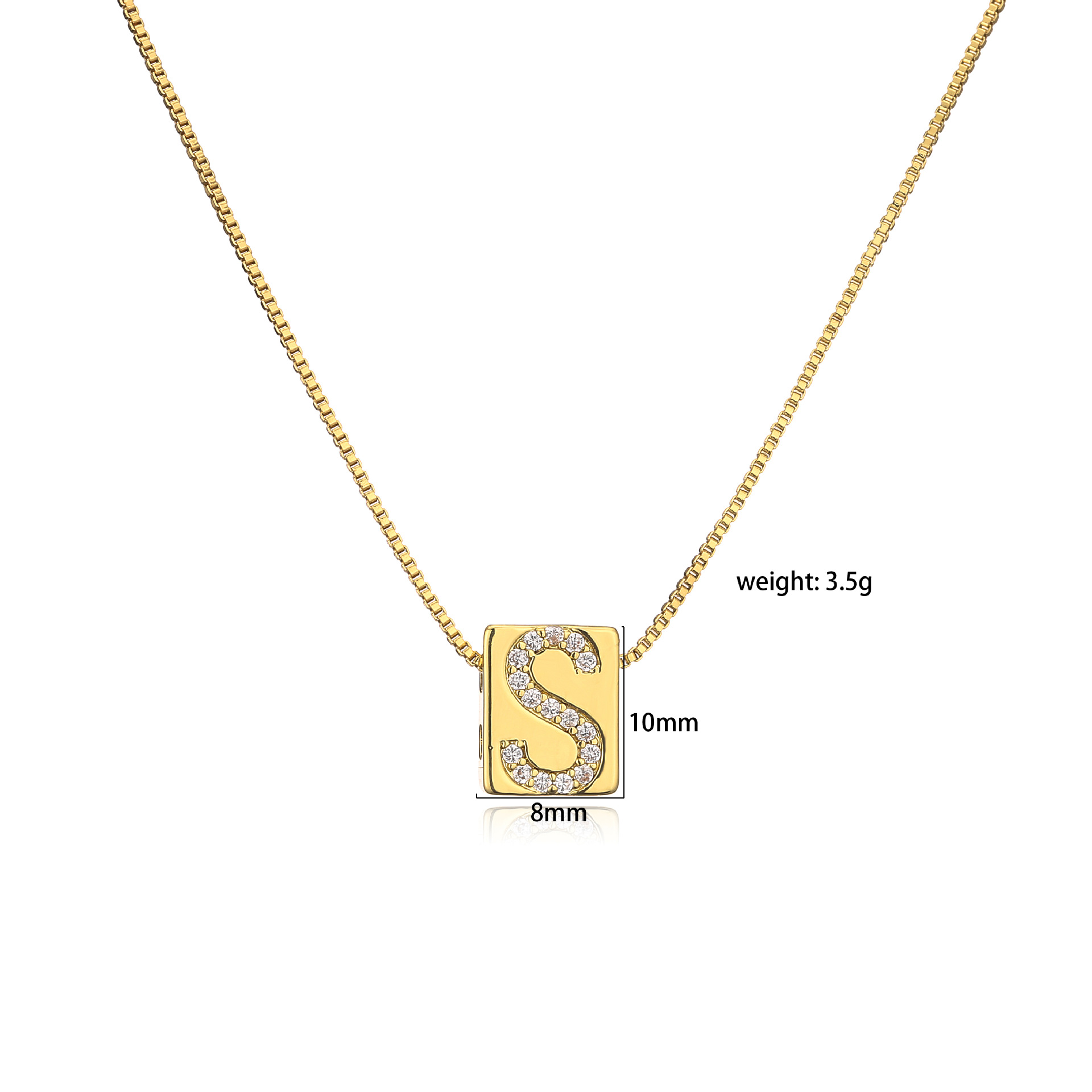 Fashion Letter Copper Plating Zircon Pendant Necklace