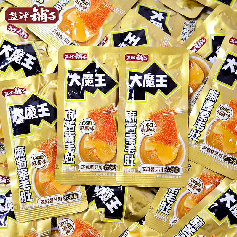 盐津铺子大魔王六必居麻酱18g素毛肚小包装魔芋爽解馋小零食散装|undefined