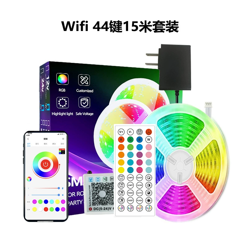 Светодиодная световая лента 24V 3535RGB, ультратонкий RGB-набор — длины 10–40 м, управление по Bluetooth/Wi‑Fi