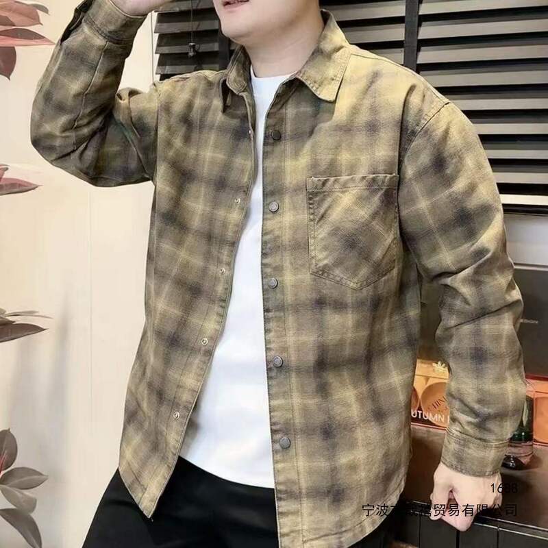 Men's 2026 Spring/Autumn Design Plaid Long Sleeve American Retro Stylish Trendy Brand Men's Shirt Men's 2026 Spring/Autumn Design Plaid Long Sleeve American Retro Stylish Trendy Brand Men's Shirt