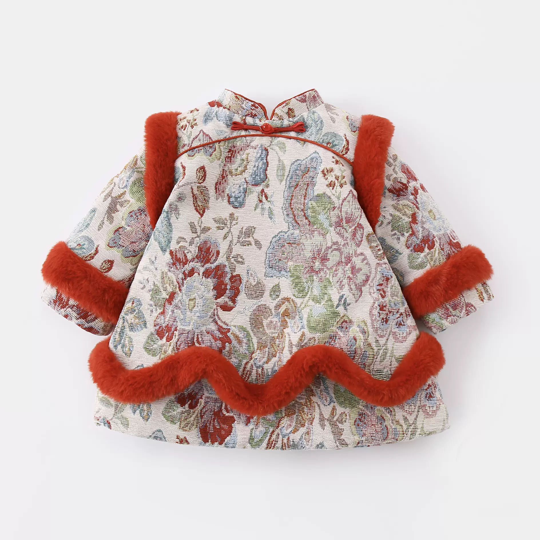 婴幼儿女宝宝汉服礼服新中式冬季国风拜年服周岁夹棉连衣裙新年服