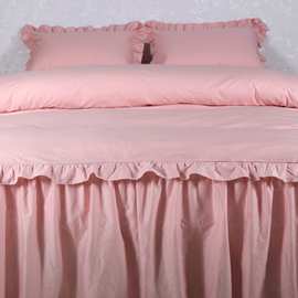 xyt床裙款四件套四季通用全棉100纯棉公主风床单床品床罩式被套