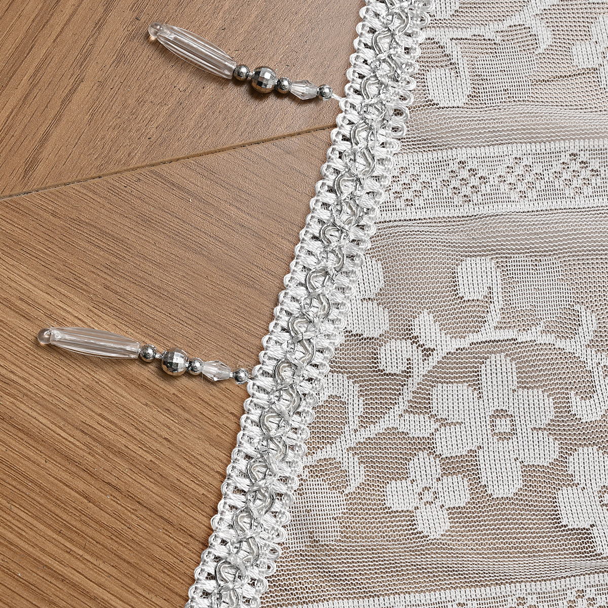 Transfronterizos de urdimbre encaje vertical rosas tubo de cuentas triangulares cortinas yarn a través de la barra de presión de alambre 2pcs cortinas cortinas terminadas