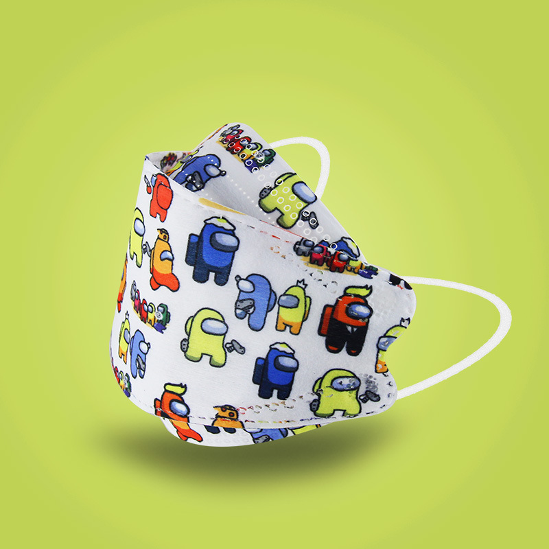 KF94儿童口罩鱼型玲娜贝儿秋冬厚学生kn95柳叶型3D立体face mask