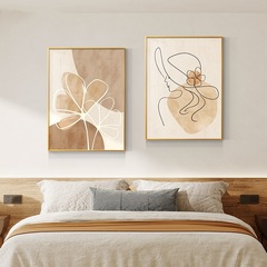 北欧クリームスタイルのリビングルームの壁掛け絵画、抽象的なシンプルなスタイル、高級レストランの壁壁画、寝室のベッドサイド装飾絵画