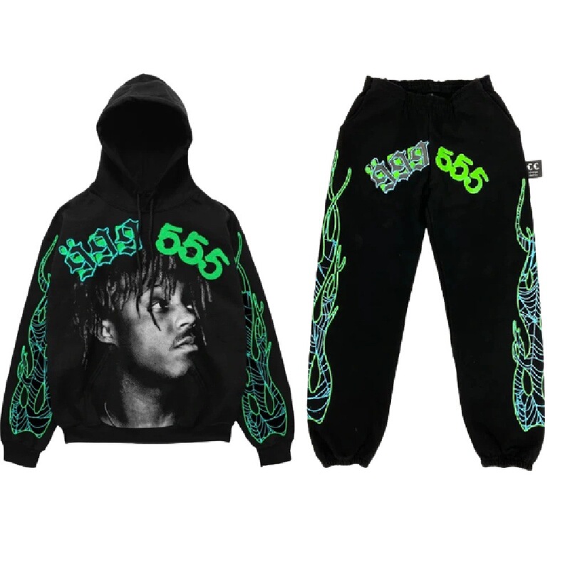 999 Club Black Spider global sportswear Spider World sweatshirt sweatpants Sp5der set