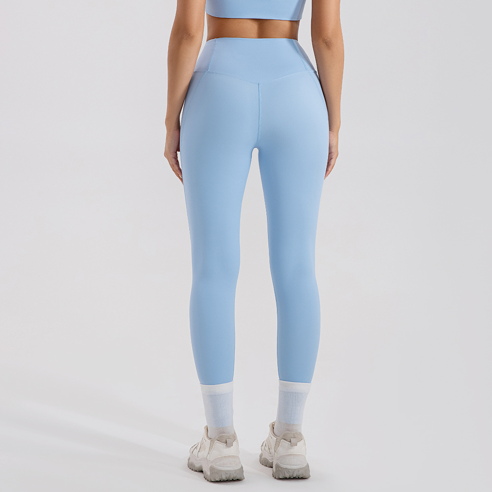 Pantalones ajustados de cintura alta, pantalones deportivos desnudos, Pilates para correr, compresión de secado rápido, pantalones de fitness.